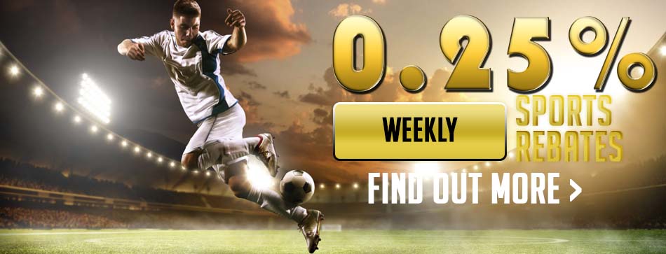 0.25% weekly sports rebates